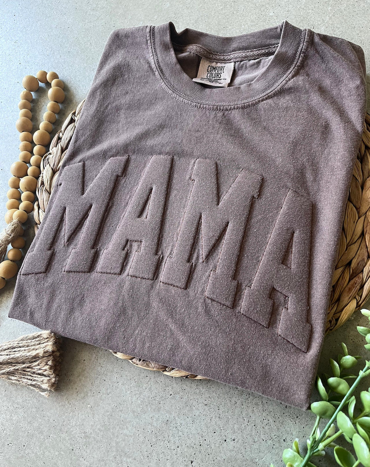 Embossed 3D Puff MAMA Comfort Color Shirt