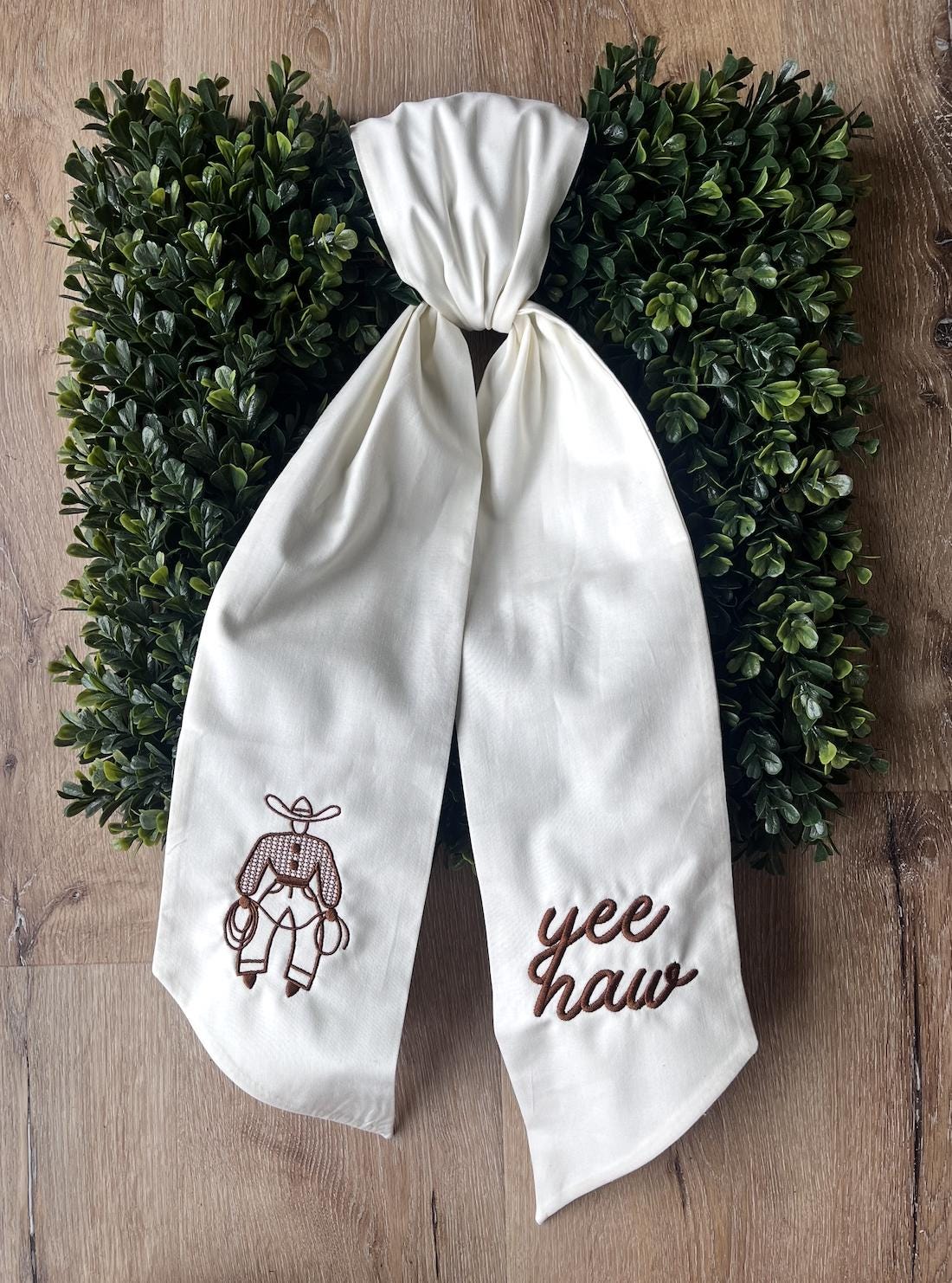 Embroidered Cowboy Wreath Sash