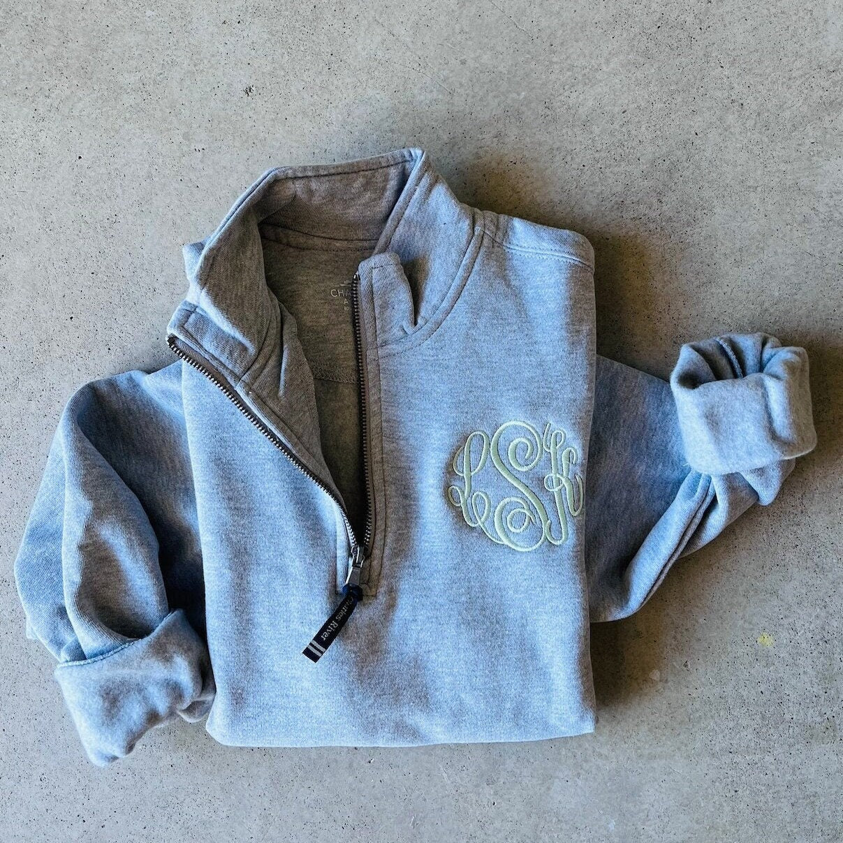 Monogram Quarter Zip with pockets