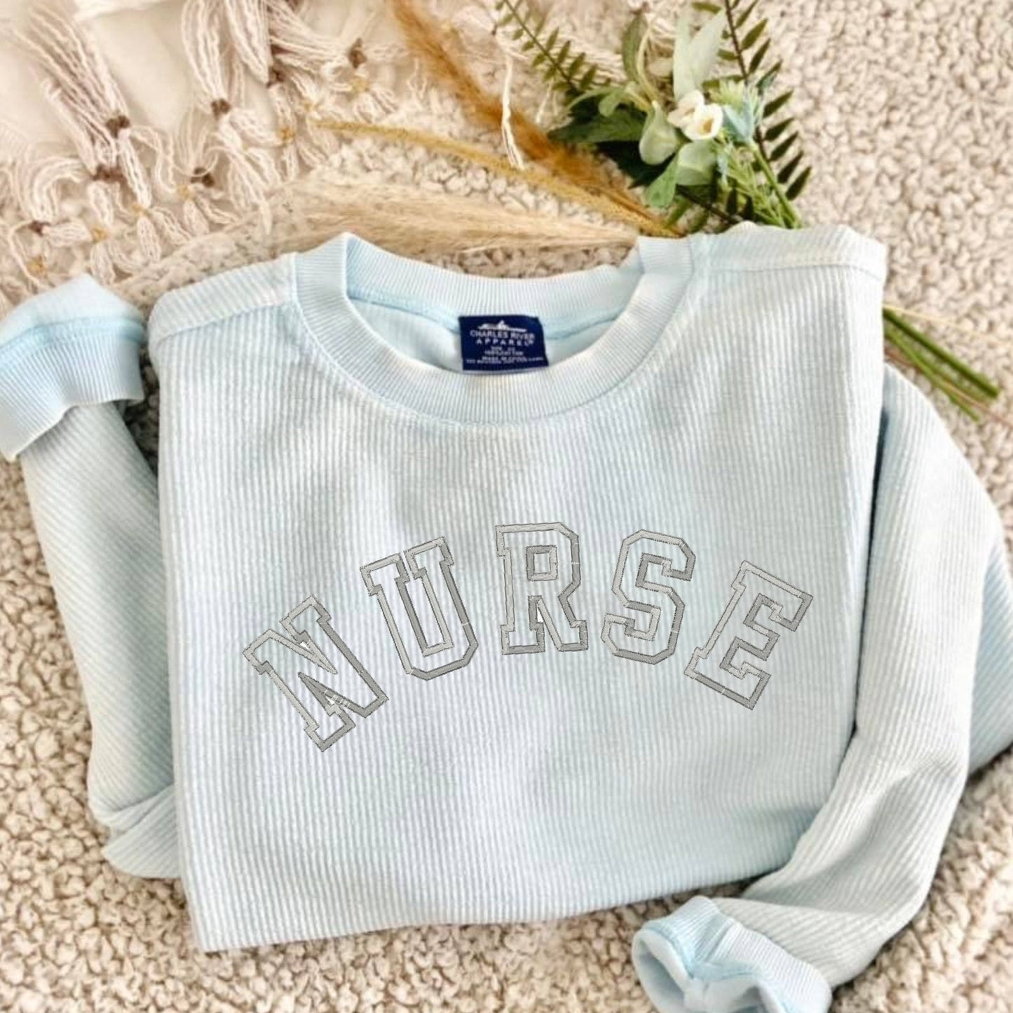 Corded Nurse Embroidered Sweatshirt