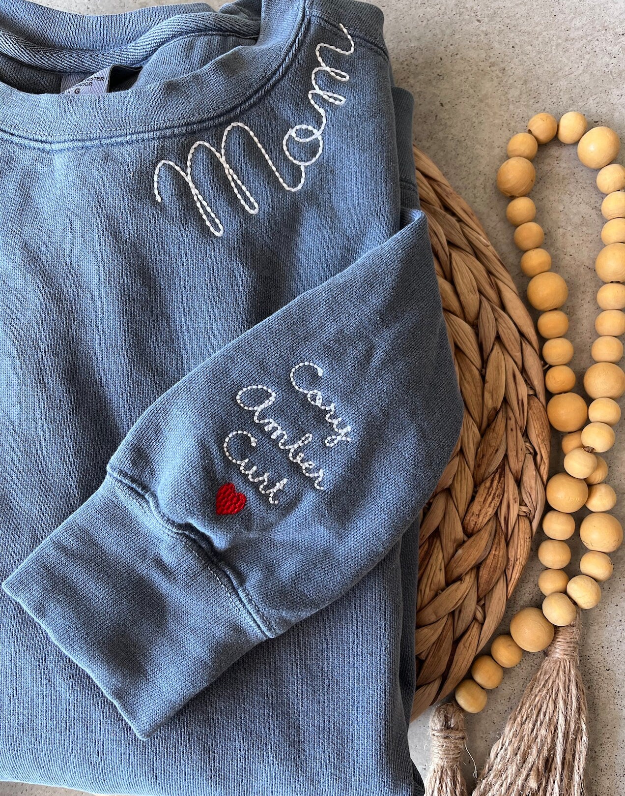 Mom Embroidered Comfort Colors Sweatshirt