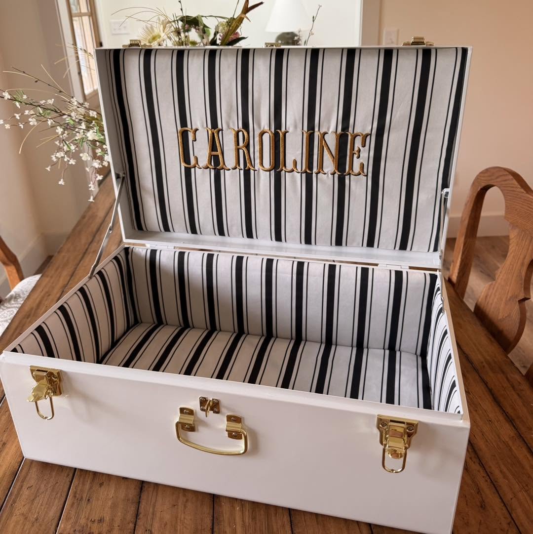 Embroidered Metal Keepsake Trunk