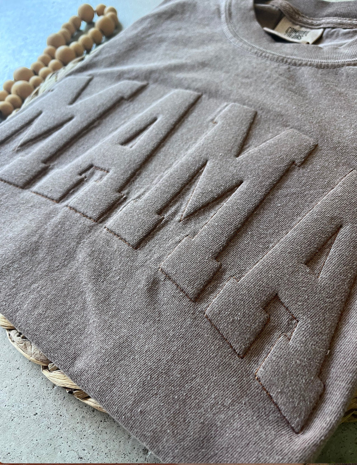 Embossed 3D Puff MAMA Comfort Color Shirt