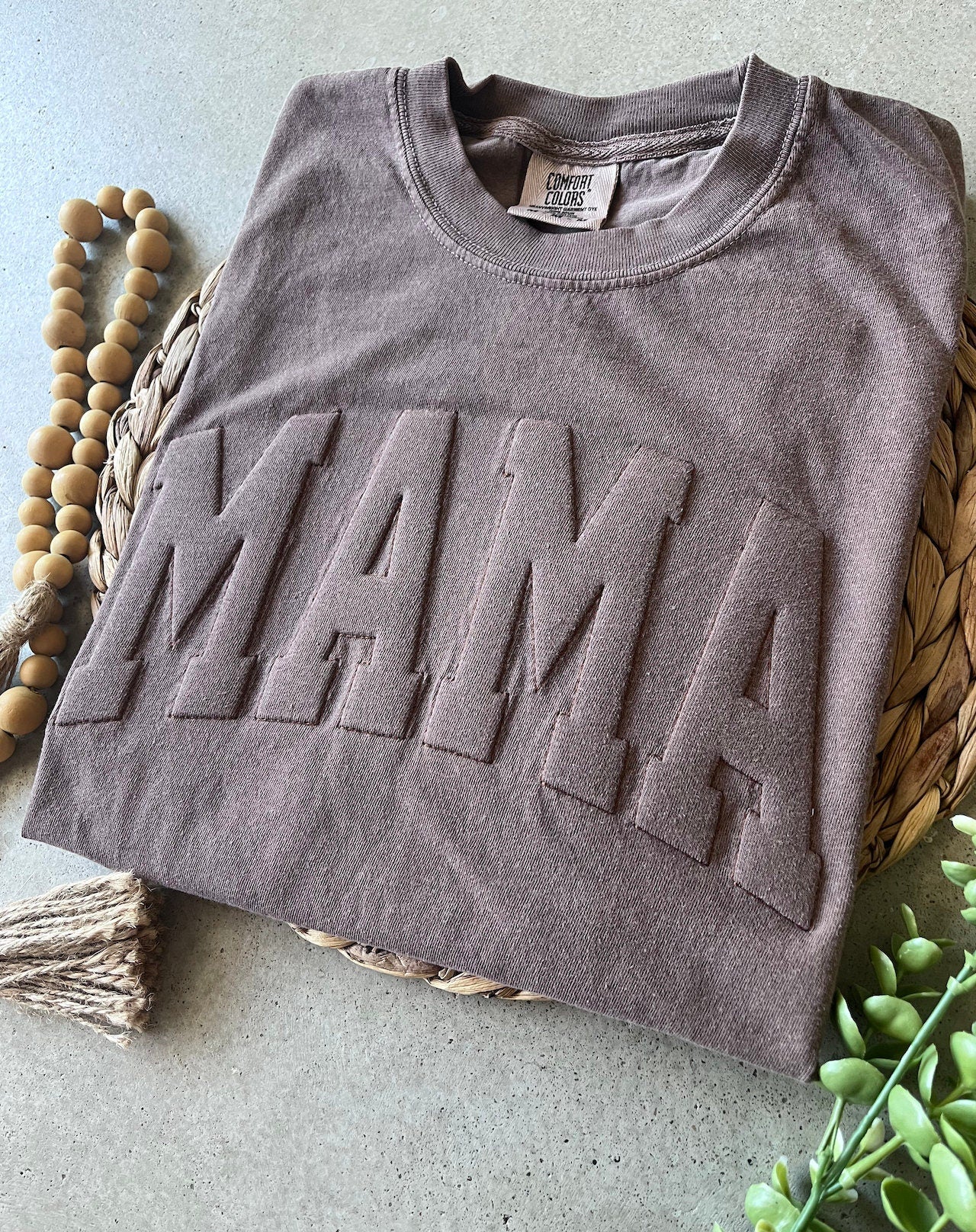 Embossed 3D Puff MAMA Comfort Color Shirt