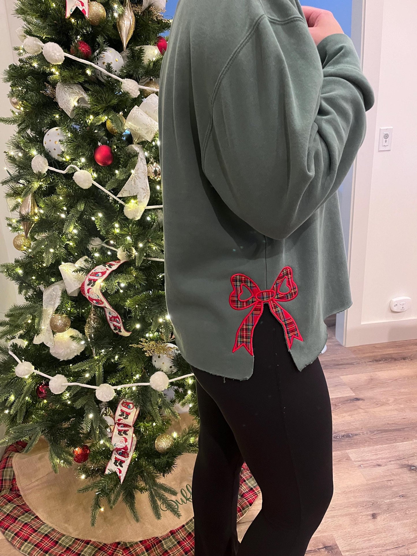 Merry Side Bow Cut-Out Sweatshirt