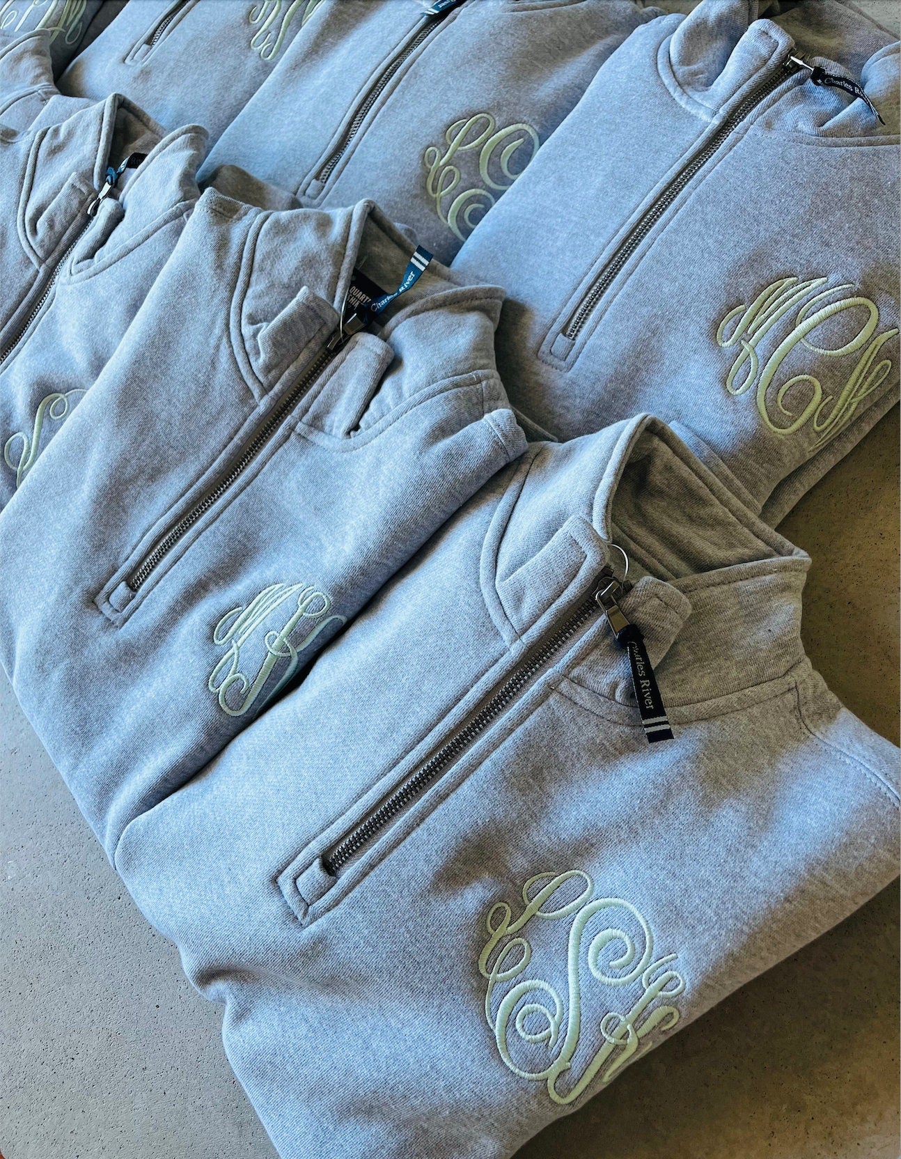 Monogram Quarter Zip with pockets