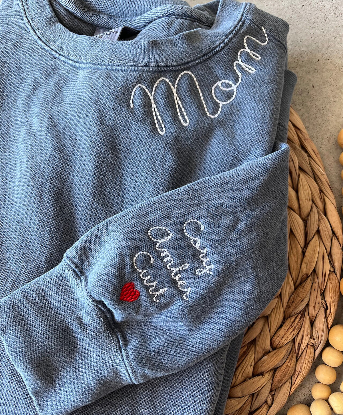 Mom Embroidered Comfort Colors Sweatshirt