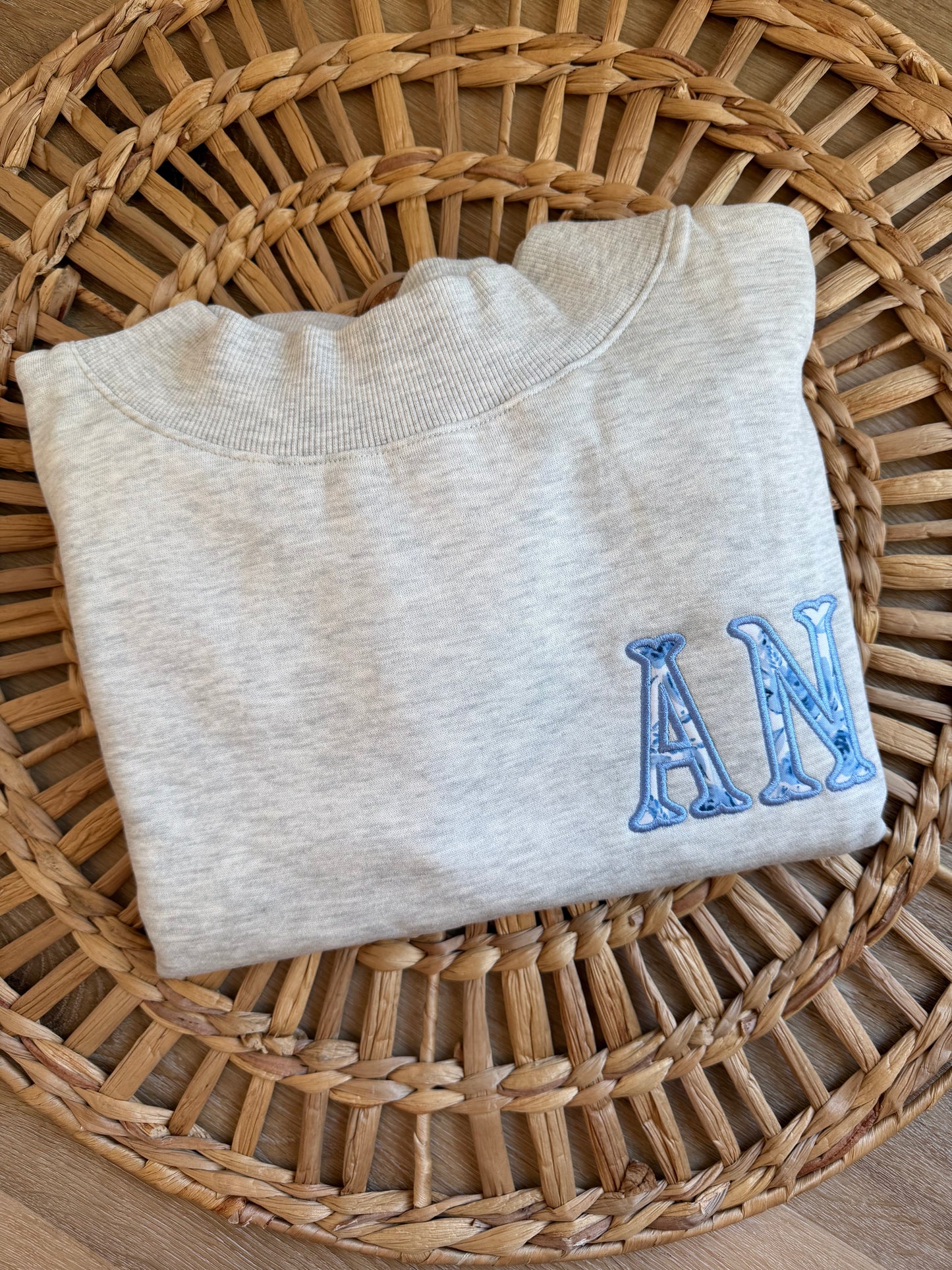Monogram Fishtail Mock Neck Sweatshirt