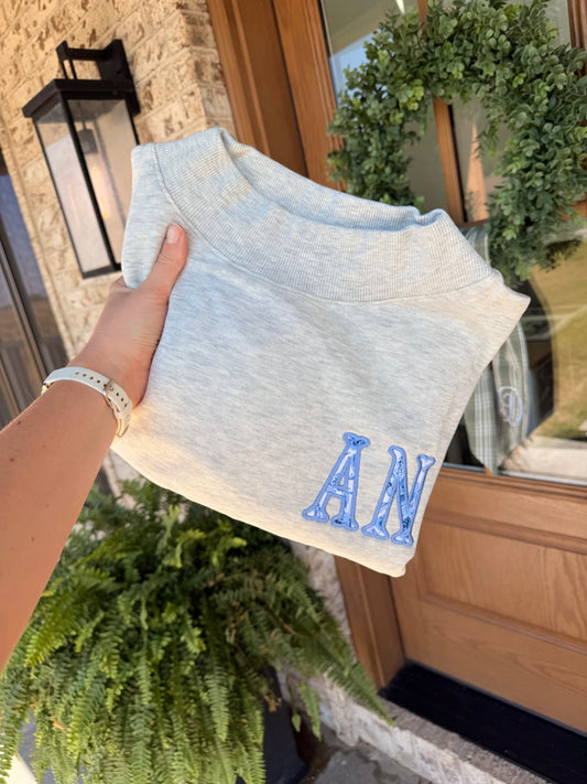Monogram Fishtail Mock Neck Sweatshirt