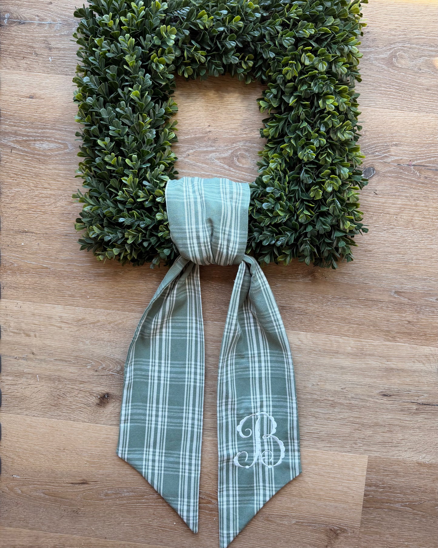 Embroidered Sage Green Wreath Sash