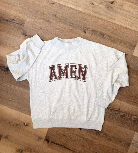 Amen Printed Mock Neck Sweatshirt