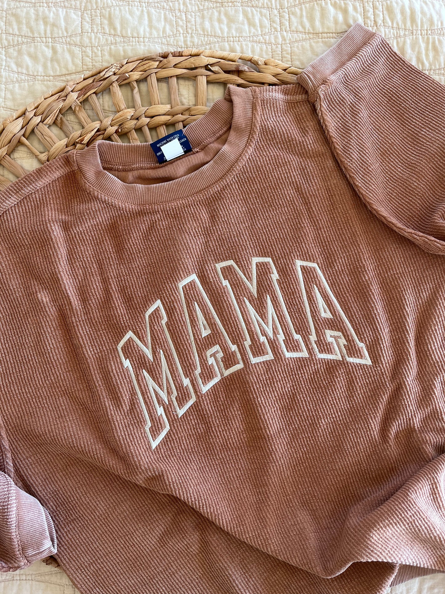 Corded Mama Embroidered Sweatshirt