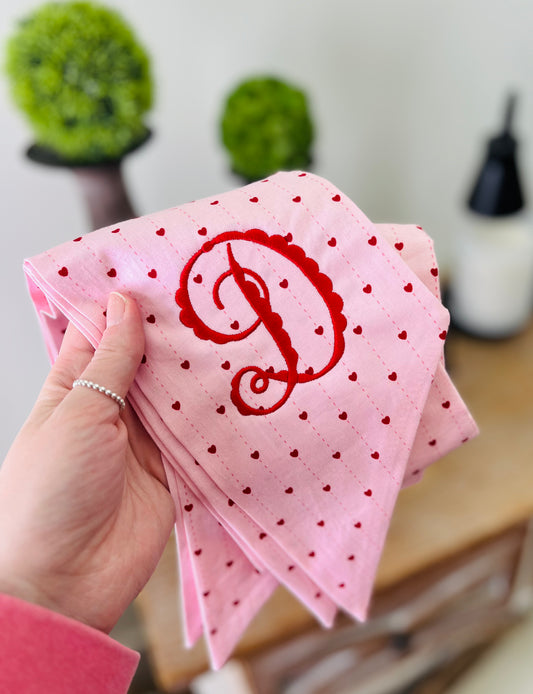 Embroidered Heart Print Wreath Sash