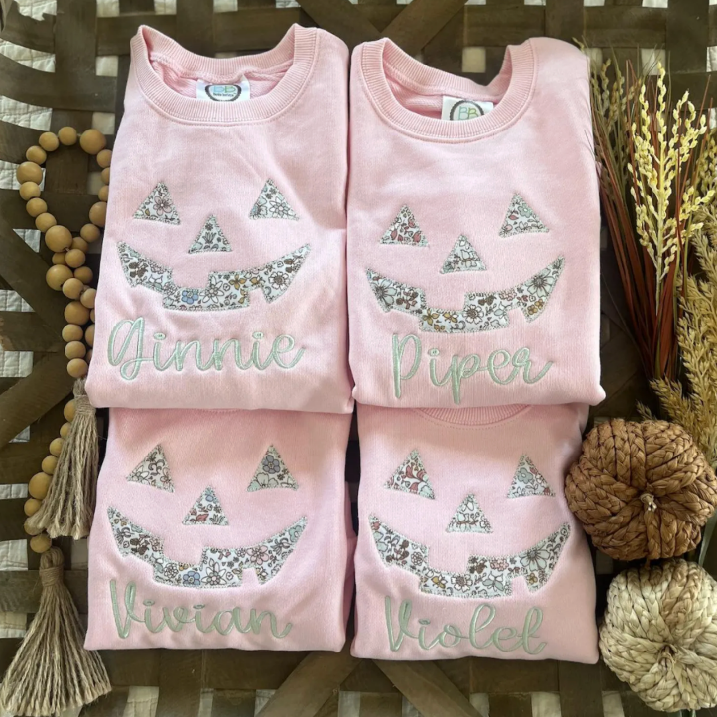 Personalized Floral Jack O’ Lantern Sweatshirt