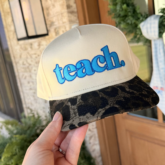 Teach Leopard Trucker Hat