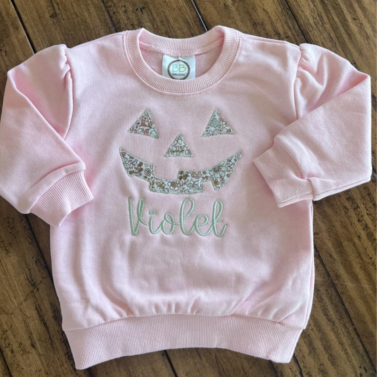 Personalized Floral Jack O’ Lantern Sweatshirt