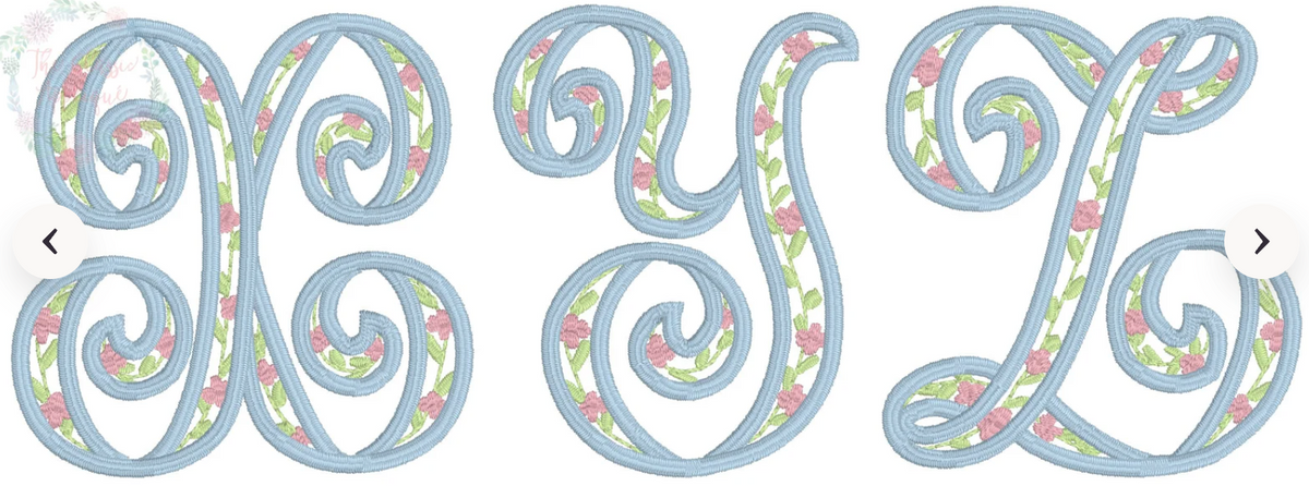 Embroidered Spring Floral Wreath Sash