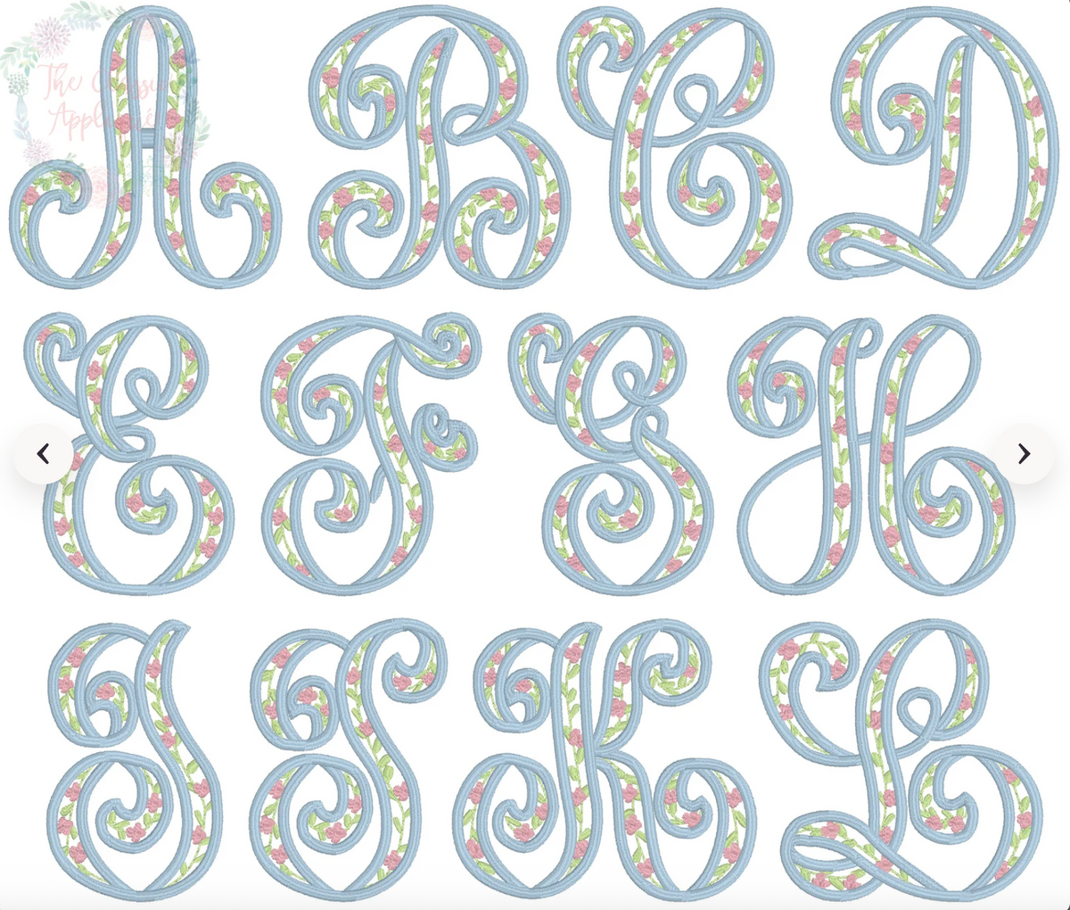 Embroidered Spring Floral Wreath Sash
