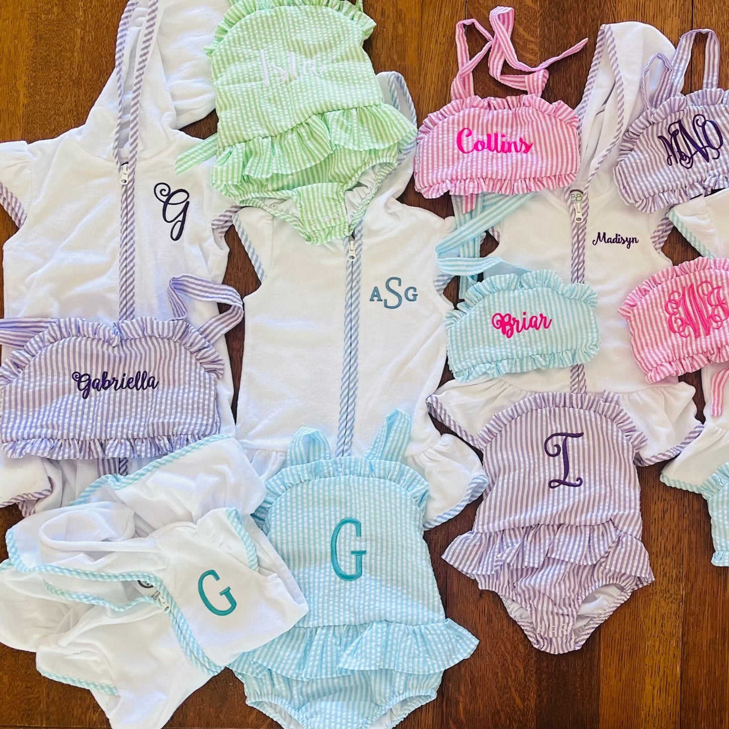 Personalized Seersucker Swimsuit