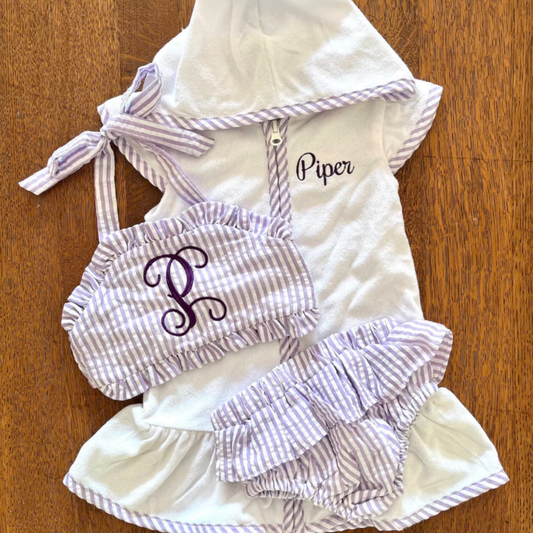 Personalized Seersucker Swimsuit