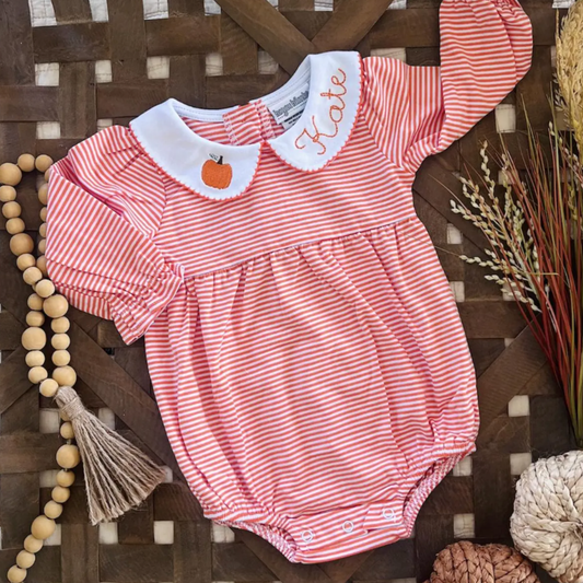 Pumpkin Peter Pan Collar Bubble