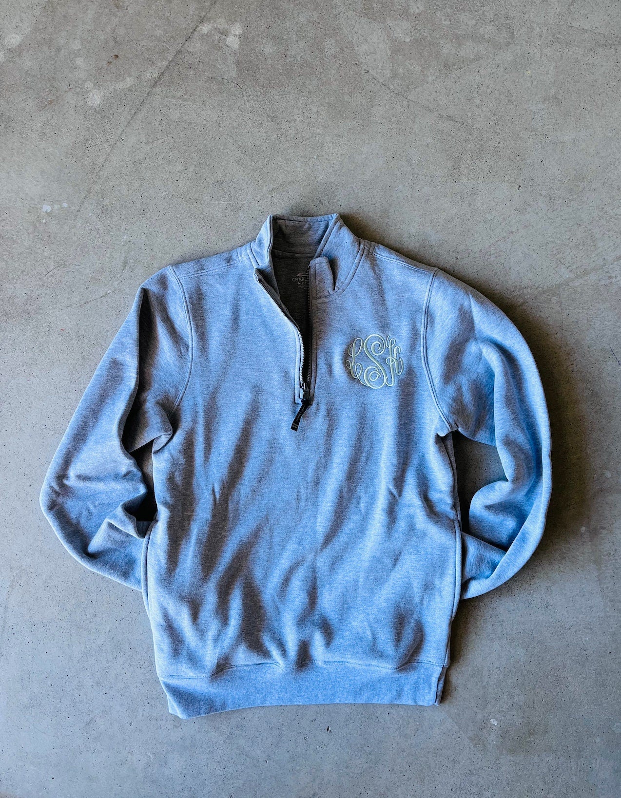 Monogram Quarter Zip with pockets