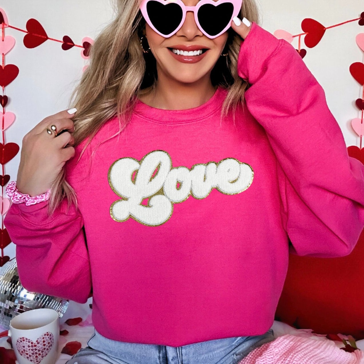 Love Chenille Patch Sweatshirt