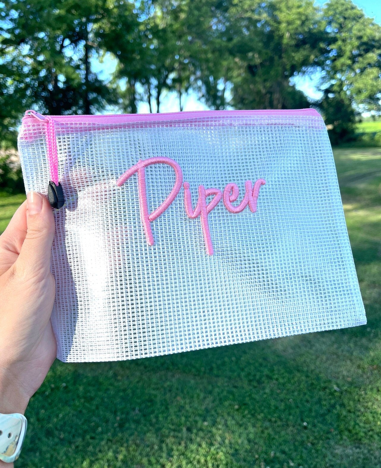 3D Puff Embroidery Mesh Bag
