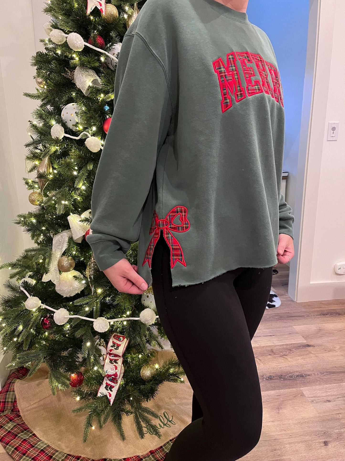 Merry Side Bow Cut-Out Sweatshirt