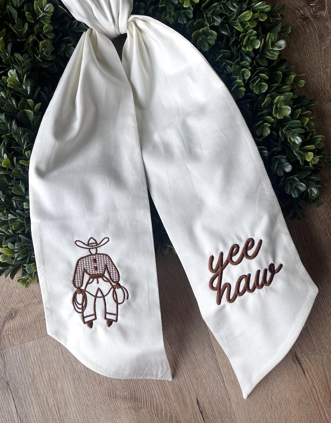 Embroidered Cowboy Wreath Sash